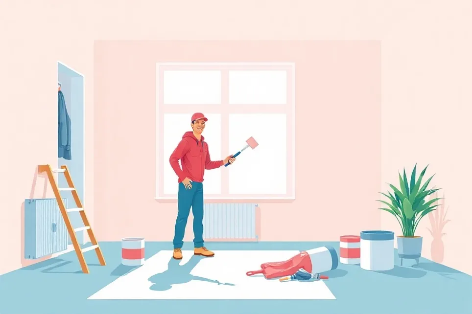 Intérieur rénové après travaux de peinture à Miramas